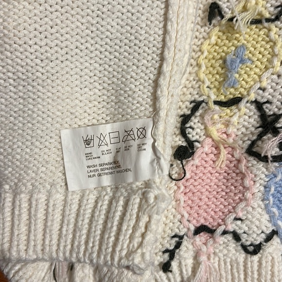 ESPRIT MINI Cardigan Argyle Button Up knit Pastel Long Sleeve Juniors XS to S ? - Picture 8 of 12